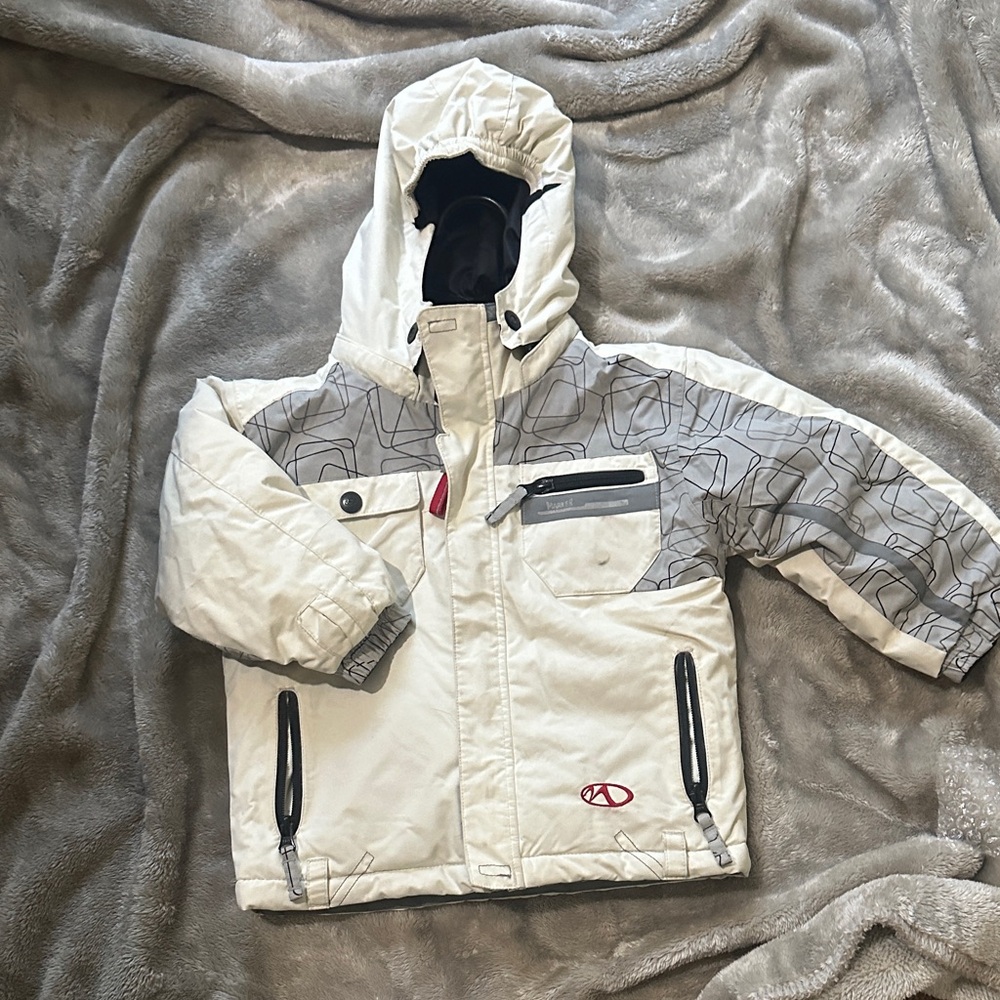 Marker Light Gray Jacket Panel with Red and Orange Logo